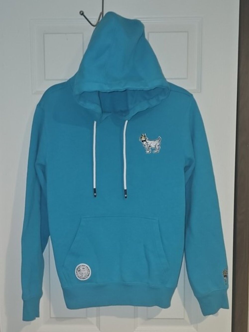 GOAT Womens XS Turquoise Pullover Hooded Sweatshirt Used